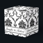 Caixa de Favorito de Damasco Preto Elegante com No<br><div class="desc">Caixa de Favoritos Personalizável de Damasco Preto Elegante</div>