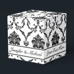 Caixa de Favorito de Damasco Preto Elegante com No<br><div class="desc">Caixa de Favoritos Personalizável de Damasco Preto Elegante</div>