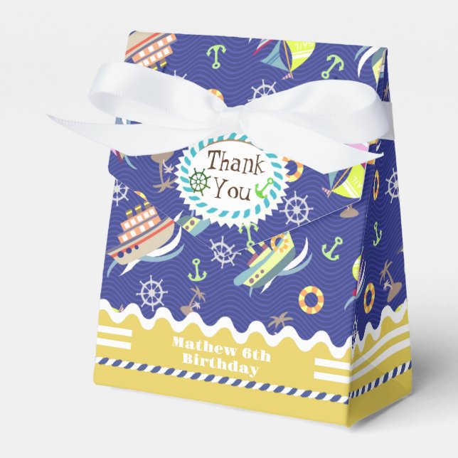 Caixa de Favoritos Azul de Barcos Diversos (Frente)