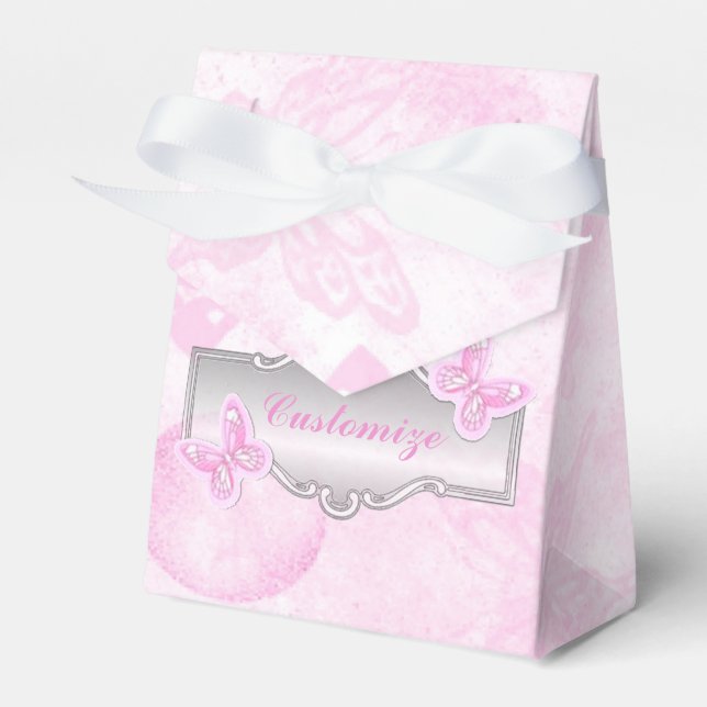 Caixa de Favoritos Bebês Borboletas Rosa e Balões (Frente)