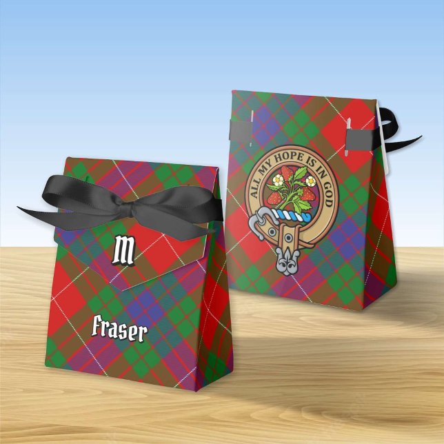 Caixa de Favoritos Clan Fraser Crest sobre Tartan (Criador carregado)