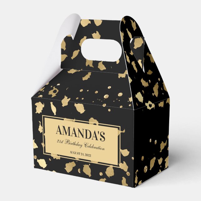 Caixa de Favoritos com Estampa de Leopardo Preto e (Frente)