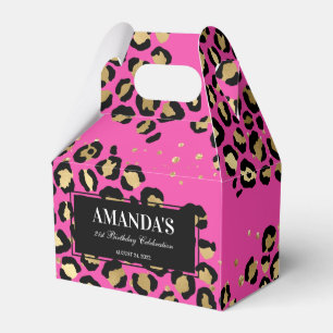 Caixa de Favoritos com Estampa de Leopardo Rosa e