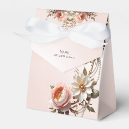 Caixa de Favoritos com Flores Decorativas Rosa e B