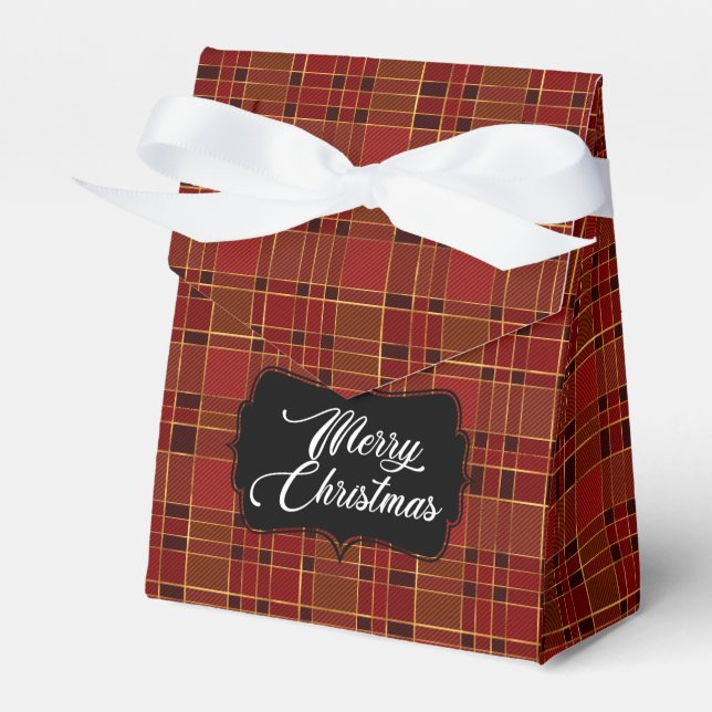 Caixa de Favoritos da Xadrez Vermelha Natal (Frente)
