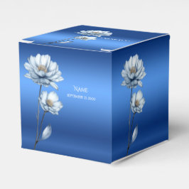 Caixa de Favoritos das Flores de Aquarela Azul