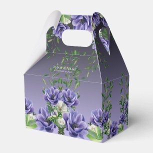 Caixa de Favoritos das Flores Roxas de Aquarela