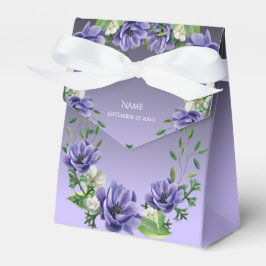 Caixa de Favoritos das Flores Roxas de Aquarela