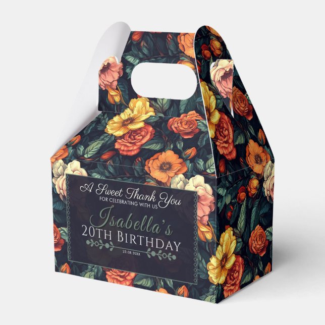 Caixa De Favoritos De Aniversário De Rosa Radiante (Frente)