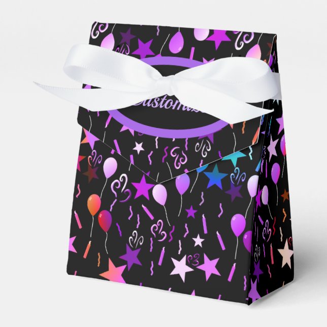 Caixa de Favoritos de Balões e Estrelas Coloridos (Frente)