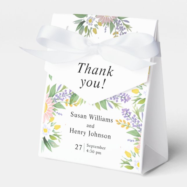 Caixa de Favoritos de Casamento | Clássico Floral (Frente)