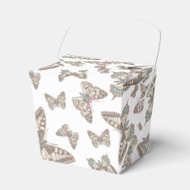 Caixa de favoritos de casamento com padrão borbole