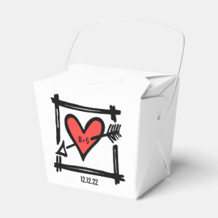 Caixa de Favoritos de Casamento de Coração Preto
