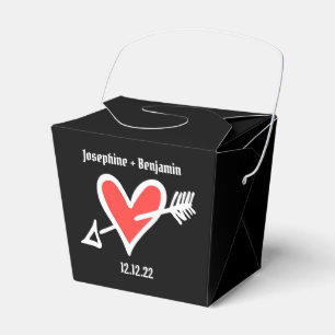 Caixa de Favoritos de Casamento de Coração Preto