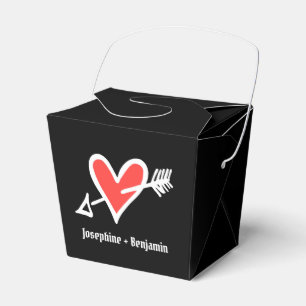 Caixa de Favoritos de Casamento de Coração Preto