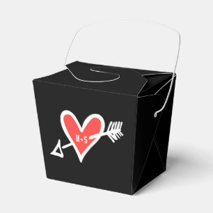 Caixa de Favoritos de Casamento de Coração Preto