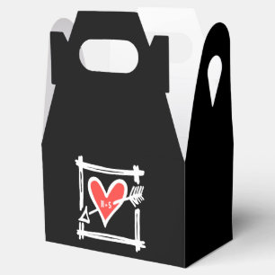 Caixa de Favoritos de Casamento de Coração Preto