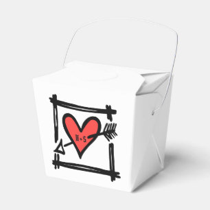 Caixa de Favoritos de Casamento de Coração Preto