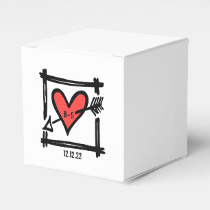 Caixa de Favoritos de Casamento de Coração Preto