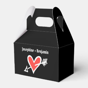 Caixa de Favoritos de Casamento de Coração Preto