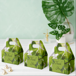 Caixa de Favoritos de Casamento de Folhas Verdes