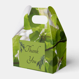 Caixa de Favoritos de Casamento de Folhas Verdes