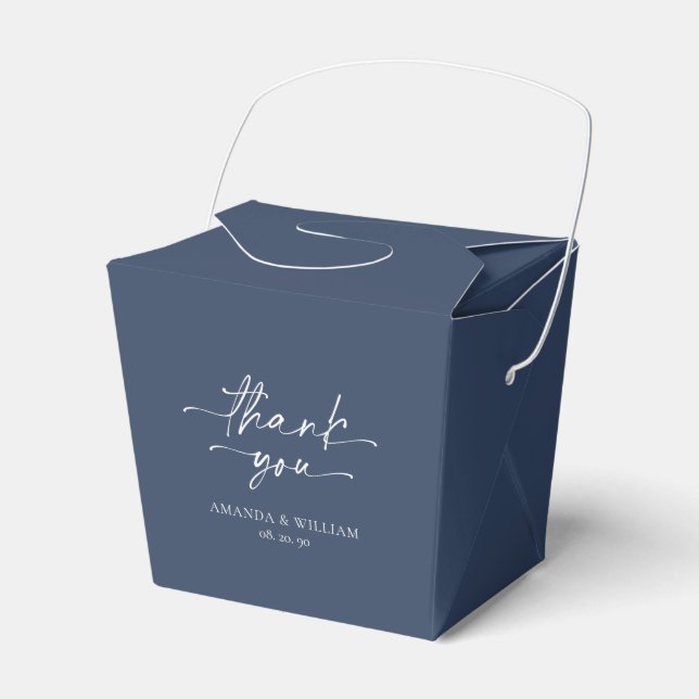Caixa de Favoritos de Casamento de Marinho Minimal (Frente)