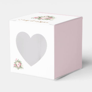 Caixa de Favoritos de Casamento de Rosa com Janela