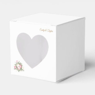 Caixa de Favoritos de Casamento de Rosa de Vintage