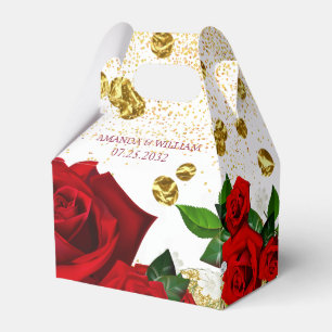 Caixa de Favoritos de Casamento de rosa vermelha