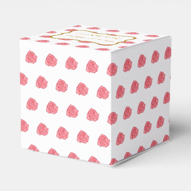 Caixa de Favoritos de Casamento de rosas (Verso)