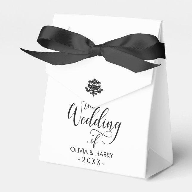Caixa de Favoritos de Casamento de Script Elegante (Frente)