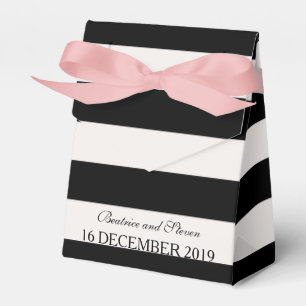 Caixa de Favoritos de Casamento de Stripes Brancas