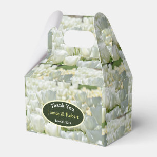 Caixa de Favoritos de Casamento de Tulipas Brancas