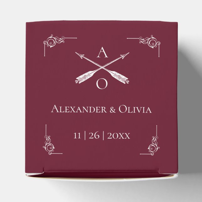 Caixa de Favoritos de Casamento de Vinhos Vermelho (Topo)