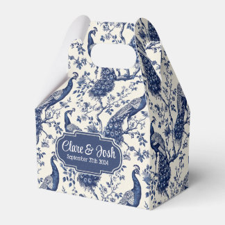 Caixa de Favoritos de Casamento do Tema Peacock do