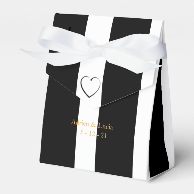 Caixa de Favoritos de Casamento Editável de Stripe (Frente)