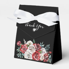 Caixa de Favoritos de Casamento Negro rosas vermel