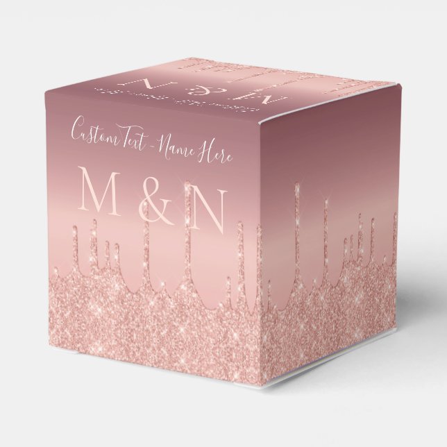 Caixa de Favoritos de Casamento Personalizado Rosa (Verso)