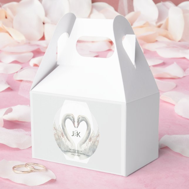 Caixa de Favoritos de Casamento Swan Personalizado (Casamento)