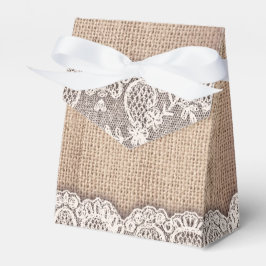 caixa de favoritos de casamentos de burlap e vinta