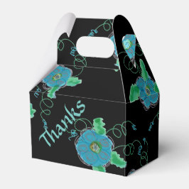 Caixa de Favoritos de Convidado Flor Preto