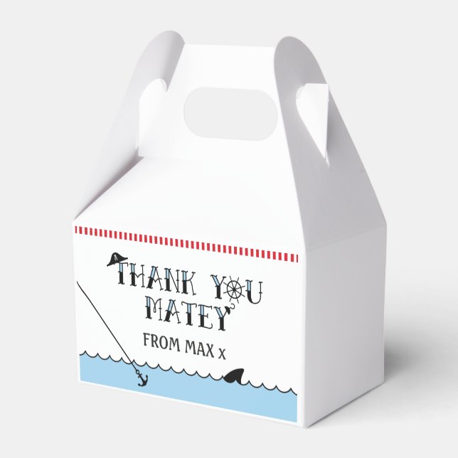 Caixa de Favoritos de Festa de aniversário Pirata (Verso)