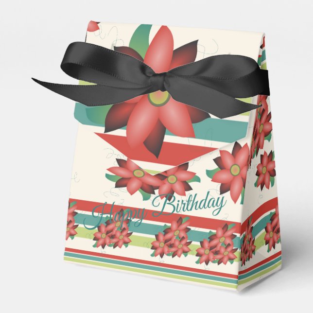 Caixa De Favoritos De Flor E Faixa bonito (Frente)