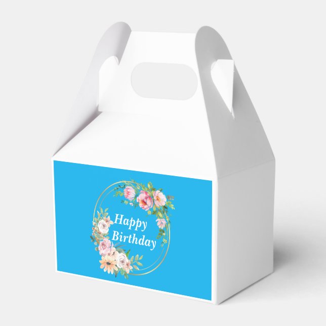 Caixa de Favoritos de Flor Rosa e Dourada Elegante (Frente)