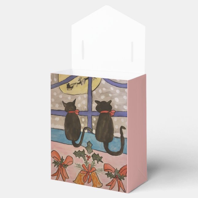 Caixa de Favoritos de Natal de Gato Negro (Aberto)