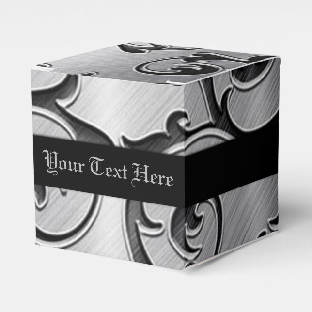 Caixa de Favoritos de Padrão Preto e Prateado Pers (Frente)