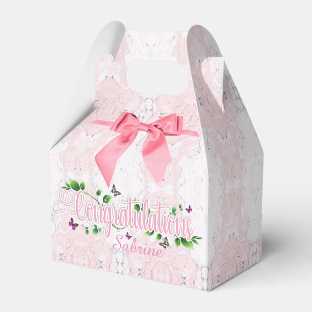 Caixa de Favoritos de Parabéns Rosa para todas as  (Frente)