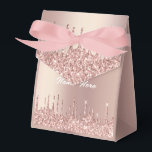 Caixa de Favoritos de Texto Personalizado da Glitt<br><div class="desc">Favorecer Caixas com Dissipadores Sparkle Lush Dourado Rosa - Moderno Cor-de-Rosa Personalizado - Adicionar Texto Único ou Remover Texto - Criar Caixa de Cartão Especial / Caixas de Presente - Redimensionar e mover ou remover e adicionar texto / elementos com ferramenta de personalização. Design por MIGNED. Por favor, veja meus...</div>