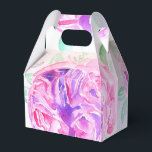 Caixa de Favoritos do Bolo de Casamento Floral Ros<br><div class="desc">Bonito rosa rosa Flores Florais Caixas de Favor de Bolo Casado,  Totalmente Personalizável. Projetado a partir de uma das minhas pinturas aquáticas.</div>